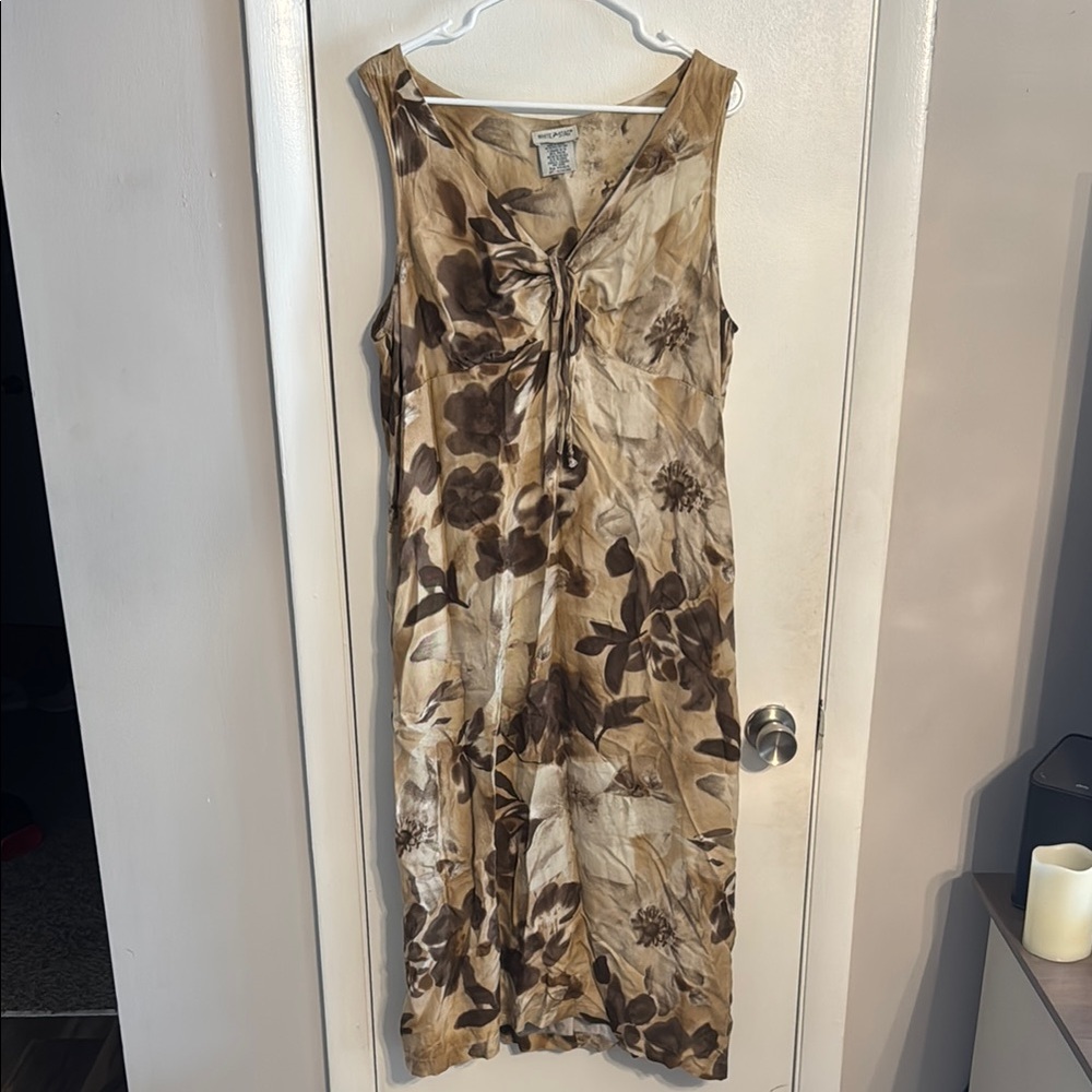 White Stag Tan and Brown Floral Maxi Dress